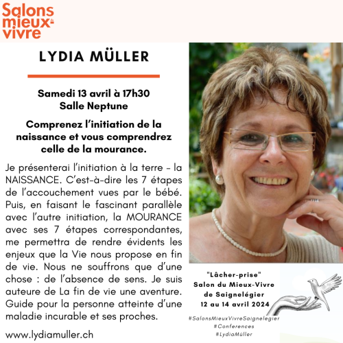 #SalonsMieuxVivreSaignemegier #Conference #LydiaMuller